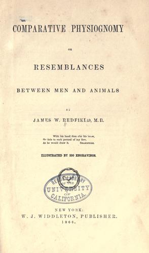 Cover for Comparative physiognomy