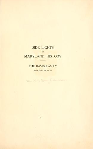 Cover for Side lights of Maryland history