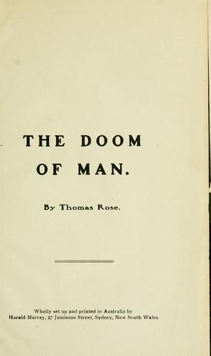 Cover for The doom of man