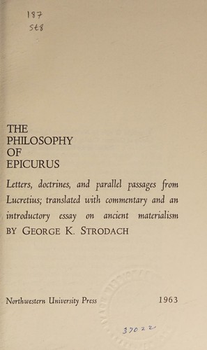 Cover for Philosophy of Epicurus