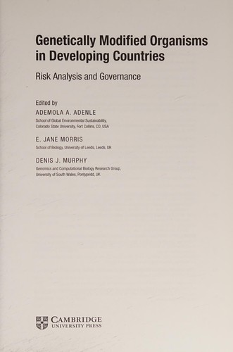 Cover for Genetically Modified Organisms in Developing Countries
