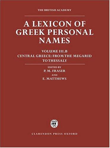Cover for A Lexicon of Greek Personal Names: Volume III.B