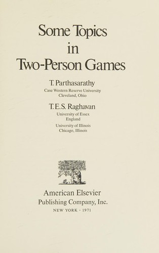 Cover for Some topics in two-person games