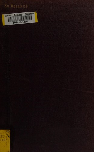 Cover for Zu heraklit