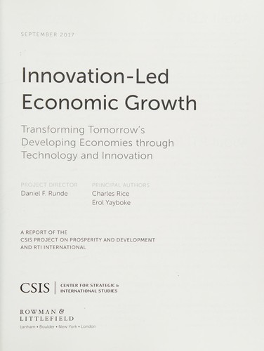 Cover for Innovation Led Economic Growth
