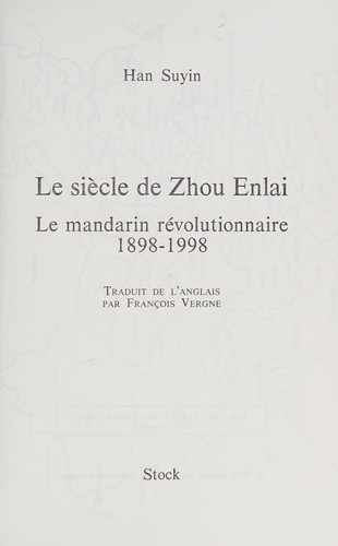 Cover for Le siècle de Zhou Enlai