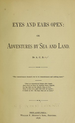 Cover for Eyes and ears open