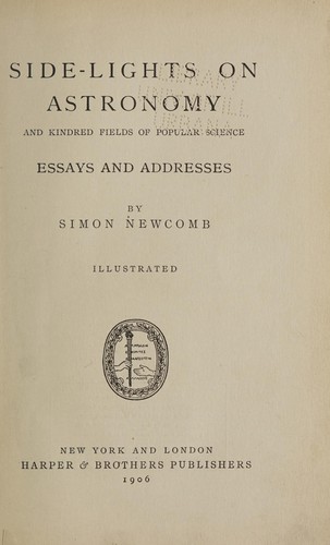 Cover for Side-lights on astronomy and kindred fields of popular science