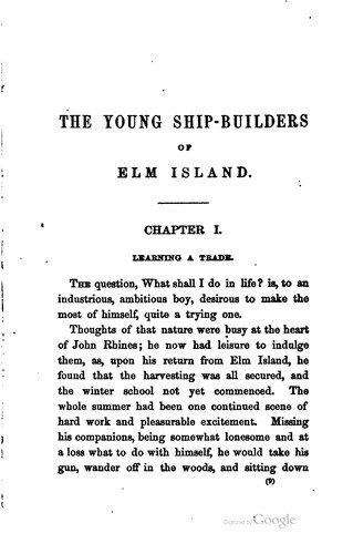Cover for The Young Ship-builders of Elm Island ...