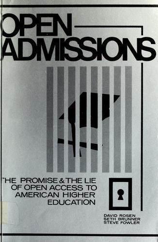 Cover for Open admissions