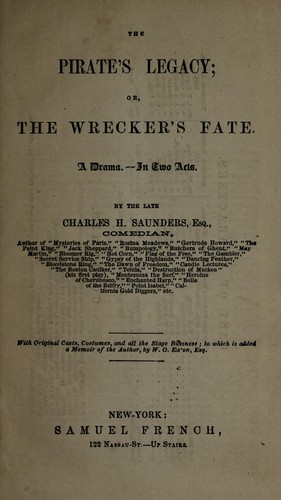Cover for The pirate's legacy; or, the wrecker's fate
