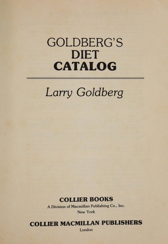 Cover for Goldberg's diet catalog