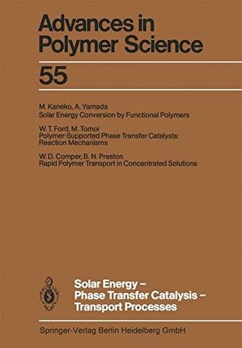 Cover for Solar Energy-Phase Transfer Catalysis-Transport Processes