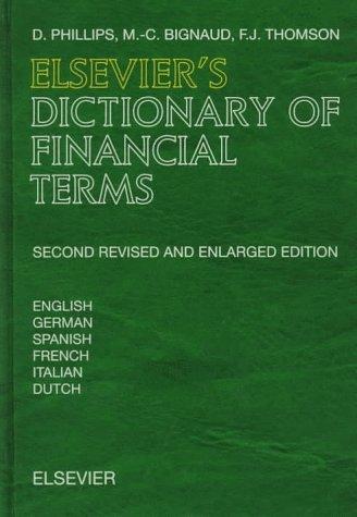 Cover for Elsevier's dictionary of financial terms in English, German, Spanish, French, Italian, and Dutch
