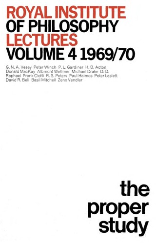 Cover for The proper study