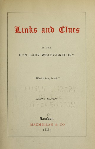 Cover for Links and clues