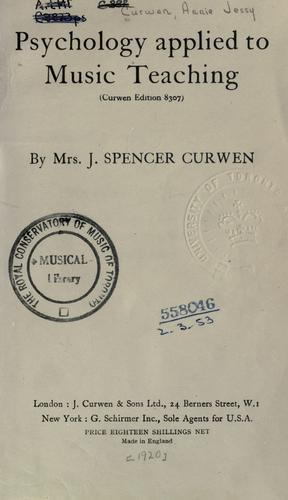 Cover for Psychology applied to music teaching.