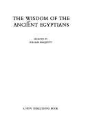 Cover for The Wisdom of the ancient Egyptians