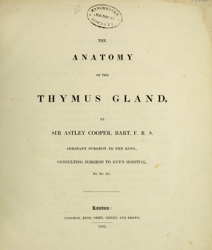 Cover for The anatomy of the thymus gland