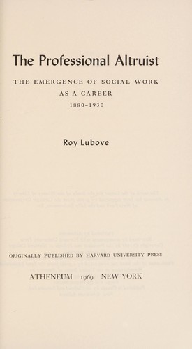 Cover for The professional altruist