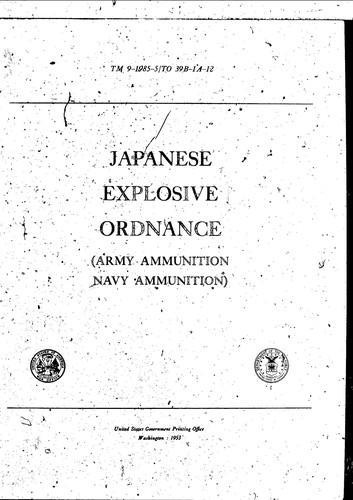Cover for Japanese Explosive Ordnance (Army Ammunition, Navy Ammunition)