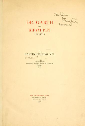 Cover for Dr. Garth