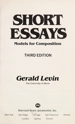 Cover for Short essays