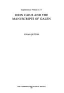 Cover for John Caius and the manuscripts of Galen