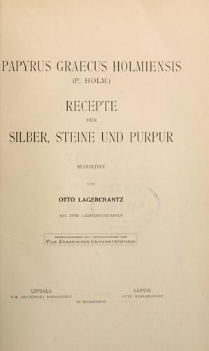 Cover for Papyrus graecus holmiensis (P. holm.)