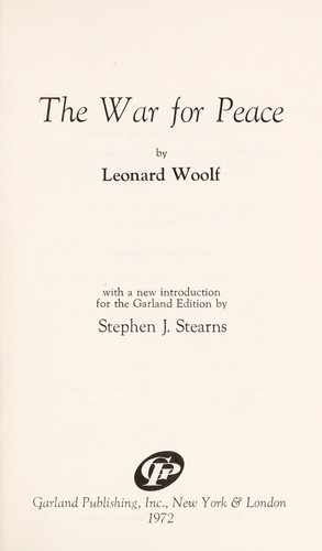 Cover for The war for peace.