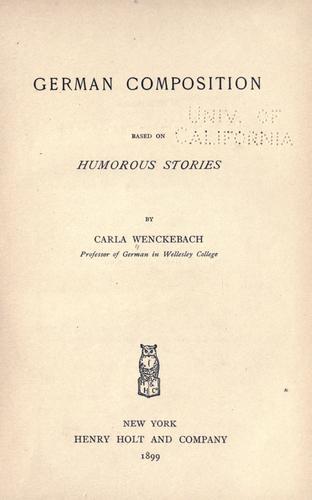 Cover for German composition based on humorous stories