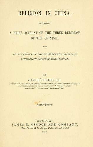 Cover for Religion in China