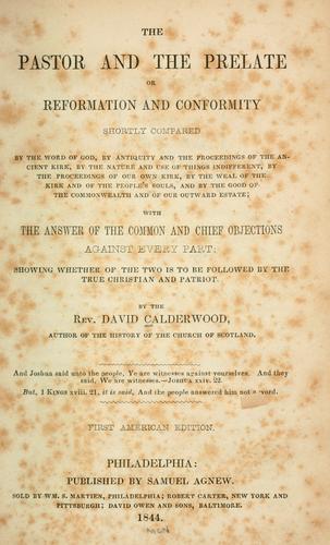 Cover for The pastor and the prelate; or, Reformation and conformity shortly compared ...