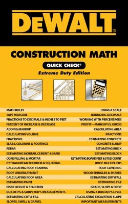Cover for Dewalt Construction Math Quick Check
