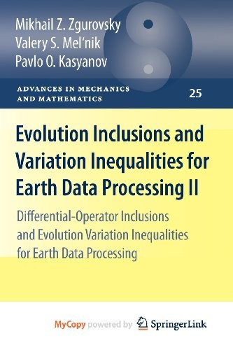 Cover for Evolution Inclusions and Variation Inequalities for Earth Data Processing II
