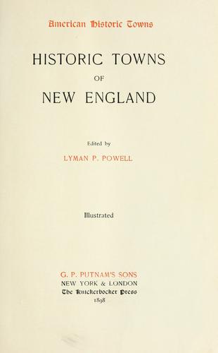 Cover for Historic towns of New England