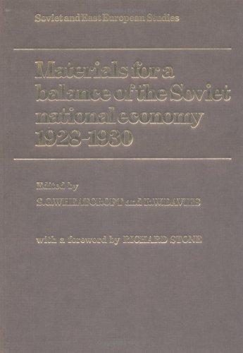 Cover for Materials for a balance of the Soviet national economy, 1928-1930