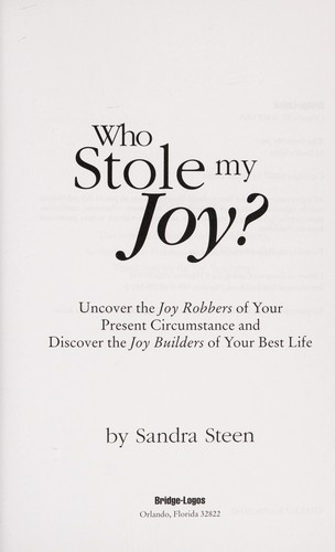 Cover for Who stole my joy?