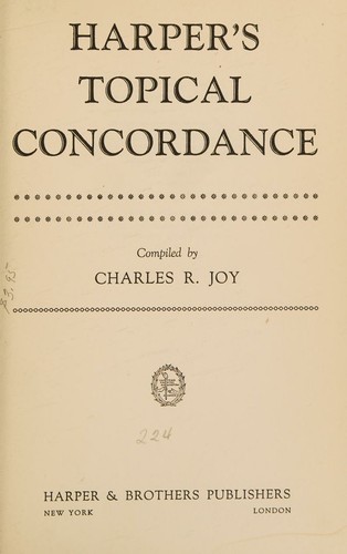 Cover for Harper's topical concordance