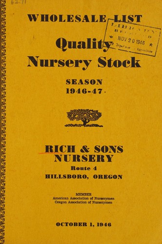 Cover for Quality nursery stock