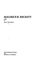 Cover for Maurice B. Reckitt
