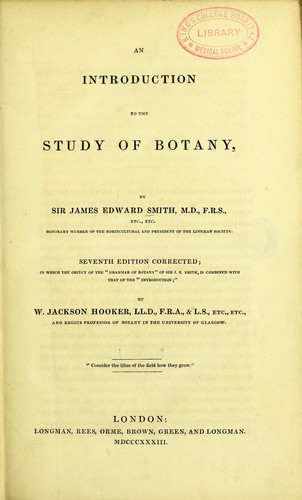 Cover for An introduction to the study of botany