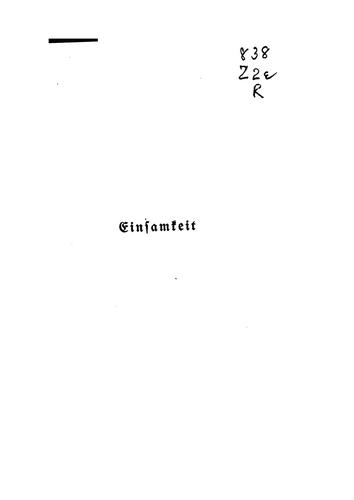 Cover for Einsamkeit