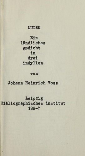 Cover for Luise