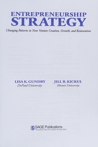 Cover for Entrepreneurship strategy