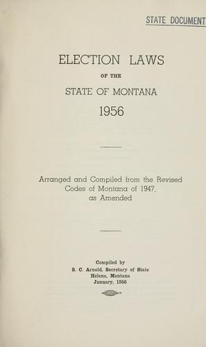 Cover for Election laws of the state of Montana, 1956