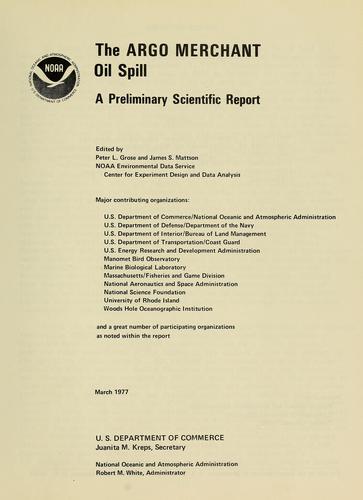 Cover for The Argo Merchant oil spill