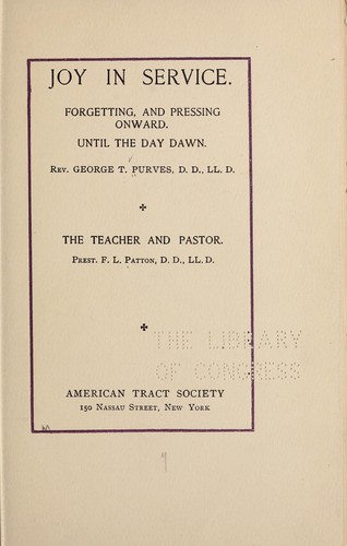 Cover for Joy in service