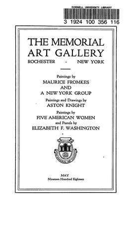Cover for Paintings by Maurice Fromkes and a New York group, paintings and drawings by Aston Knight, paintings by five American women and pastels by Elizabeth F. Washington