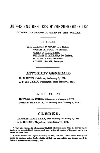 Cover for Digest of the Decisions of the Supreme Court of Iowa: From the Organization ...